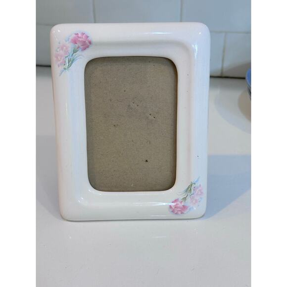 Vintage Retro Floral Print Porcelain Rectangle Picture Frames - Picture 1 of 5